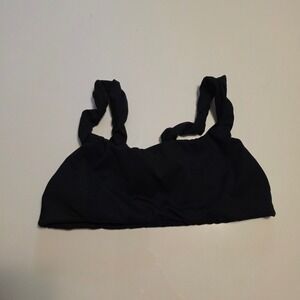 OFFLINE by Aerie Goals Twisted Strap Cinched Front Sports Bra Black Size Small